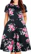 nemidor women's round neck summer casual plus size fit and flare midi dress with pocket logo
