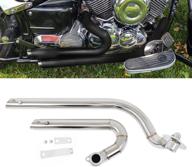 🏍️ high-performance chrome worldmotop exhaust muffler pipe for yamaha v star 650 xvs650 xvs400 dragstar 650 400 логотип