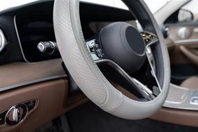 img 1 attached to Autopect Microfiber Leather Auto Car Steering Wheel Cover For Cars