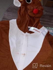 img 6 attached to NEWCOSPLAY унисекс для взрослых Санта-Клаус олень комбинезон плюшевые одна деталь пижамы Рождественский костюм