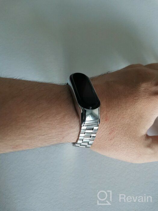 img 2 attached to Metal Strap for Xiaomi Mi Band 5 Silver review by Avut Bouchen ᠌