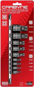 img 4 attached to 🔧 CARBYNE XZN Triple Square Bit Impact Socket Set - 9 Piece, 4mm to 18mm, High-Quality Chrome Molybdenum Steel