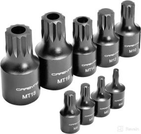 img 2 attached to 🔧 CARBYNE XZN Triple Square Bit Impact Socket Set - 9 Piece, 4mm to 18mm, High-Quality Chrome Molybdenum Steel