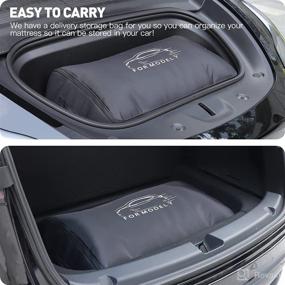 img 1 attached to 🚗 Memory Foam Car Bed for Tesla Model Y - Foldable Trunk Mattress with Storage Bag and Sheet for Long Travel - Portable Back Seat Mattress in Light Gray