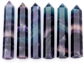 img 1 attached to 🔮 Natural Fluorite Crystal Wand - Reiki Healing Stone Tower with Hexagonal Faceted Prism, Quartz Figurine in Gift Box - Ideal for Meditation, Therapy, and Decor