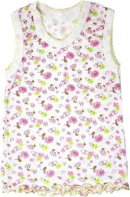 img 3 attached to Sleeveless Cotton Undershirts Floral Pastel Girls' Clothing at Tops, Tees & Blouses