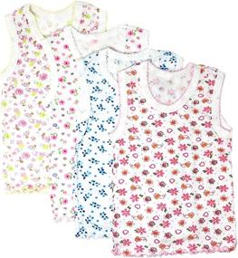 img 4 attached to Sleeveless Cotton Undershirts Floral Pastel Girls' Clothing at Tops, Tees & Blouses