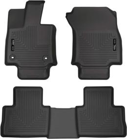 img 4 attached to Husky Liners Weatherbeater Series Front & 2nd Seat Floor Liners for 2019-2021 Toyota RAV4 - Black (95501) - 3 Piece Set