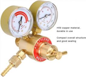img 1 attached to Commercial And Industrial Acetylene Regulator Gauge With Female Thread CGA200 For Optimal Gas Control