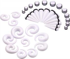 img 4 attached to Oyaface Acrylic Big Gauges Set Tapers Plugs Ear Stretching Kit 00G-20MM Piercings