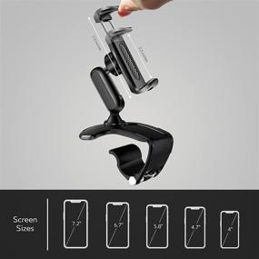 img 1 attached to 📱 360° Rotating Phone Holder Mount for Dashboard, Universal Clip Stand, Fits 4-7 Inch Smartphones