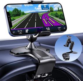 img 4 attached to 📱 360° Rotating Phone Holder Mount for Dashboard, Universal Clip Stand, Fits 4-7 Inch Smartphones