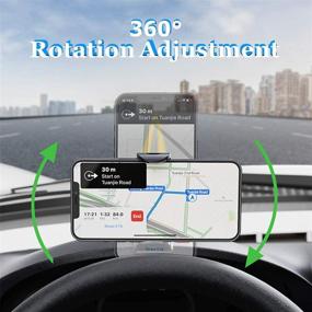 img 2 attached to 📱 360° Rotating Phone Holder Mount for Dashboard, Universal Clip Stand, Fits 4-7 Inch Smartphones