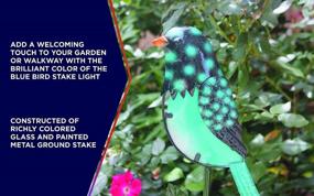 img 1 attached to Solar Blue Bird Garden Stake Light - Moonrays 96369