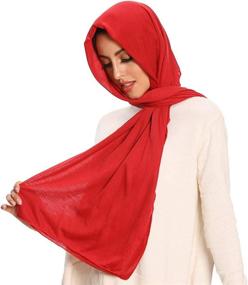 img 3 attached to Hijab Women Jersey Scarfs Muslim Women's Accessories ~ Scarves & Wraps