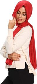 img 4 attached to Hijab Women Jersey Scarfs Muslim Women's Accessories ~ Scarves & Wraps