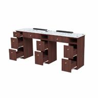 cherry wood avon double manicure table with vent pipes for nail salons" - optimized for search engines while retaining the key features and branding of the original product name logo