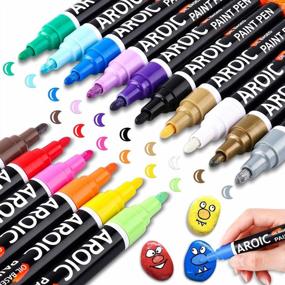 img 4 attached to Versatile 16Pack Oil-Based Paint Markers For DIY Crafts On Any Surface - Waterproof And Long-Lasting