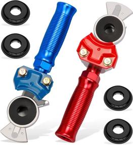 img 4 attached to 🚛 CheeMuii Glad Hands Set with Handles, Seals, Grips, Brake Coupling Connectors - Aluminum Air Hose - for Semi Truck, Trailer, RVs - 2 Red & 2 Blue