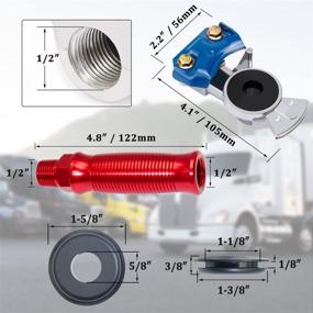 img 3 attached to 🚛 CheeMuii Glad Hands Set with Handles, Seals, Grips, Brake Coupling Connectors - Aluminum Air Hose - for Semi Truck, Trailer, RVs - 2 Red & 2 Blue