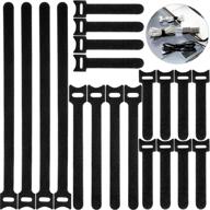 🔗 riakrum 120 pieces reusable cable ties - adjustable hook and loop straps set: 3, 6 & 10 inch - black nylon cord fasteners for multi-purpose wire tying & organization logo