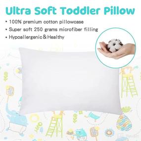 img 3 attached to 🐻 Premium Goleem Toddler Pillow Set with Cotton Pillowcase 13x18 - Soft Sleep Pillow for Kids - Machine Washable, Perfect for Crib, Bed, Toddler Cot, and Travel - Animal Printed Design