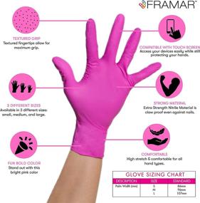 img 3 attached to Framar Pink Gloves Disposable Latex-Free – 100 Pk, Medium Size, Cleaning & Non Latex Gloves