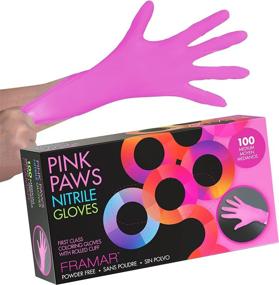 img 4 attached to Framar Pink Gloves Disposable Latex-Free – 100 Pk, Medium Size, Cleaning & Non Latex Gloves
