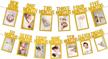 gold baby photo banner for 1st birthday milestone pictures - newborn to 12 months bunting garland decoration for first birthday celebration logo