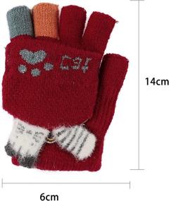 img 1 attached to Convertible Gloves Knitted Fingerless Toddler Girls' Accessories : Cold Weather