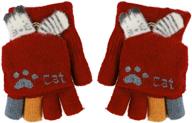 convertible gloves knitted fingerless toddler girls' accessories : cold weather logo