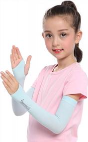 img 4 attached to UV Protection Cooling Arm Warmer Sunblock Sleeves For Kids - SHINYMOD
