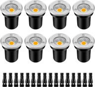 zuckeo low voltage landscape led well lights - 3w, waterproof, 12v-24v, in-ground lights for outdoor garden, driveway, deck, step - 8 pack warm white logo