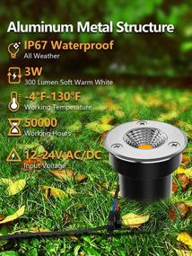 img 3 attached to ZUCKEO Low Voltage Landscape LED Well Lights - 3W, Waterproof, 12V-24V, In-Ground Lights for Outdoor Garden, Driveway, Deck, Step - 8 Pack Warm White