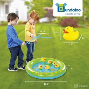 img 3 attached to Bundaloo Duck Fishing Game Contest - Exciting Carnival Fun and Party Entertainment Toy for Kids - Inflatable Pond, 2 Rope Fishing Poles With Hooks, 6 Floating Ducks