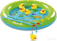 bundaloo duck fishing game contest - exciting carnival fun and party entertainment toy for kids - inflatable pond, 2 rope fishing poles with hooks, 6 floating ducks logo