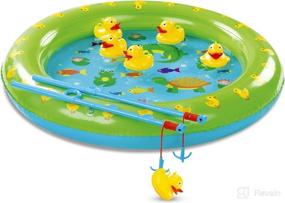 img 4 attached to Bundaloo Duck Fishing Game Contest - Exciting Carnival Fun and Party Entertainment Toy for Kids - Inflatable Pond, 2 Rope Fishing Poles With Hooks, 6 Floating Ducks
