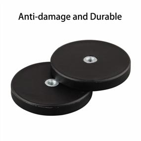 img 1 attached to Strong And Protective Organization: 4-Pack Rubber Coated Neodymium Magnets For Firm And Scratch-Free Tool Mounting