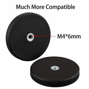 img 2 attached to Strong And Protective Organization: 4-Pack Rubber Coated Neodymium Magnets For Firm And Scratch-Free Tool Mounting
