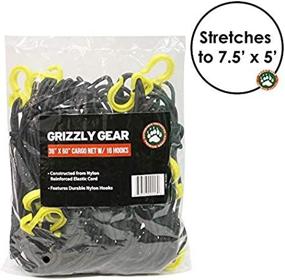 img 2 attached to 🚚 Grizzly Gear Large Bungee Cargo Net: Heavy-Duty Weatherproof Trailer Net - 7" Mesh Stretches to 7.5' x 5' - Compatible with All Truck Beds