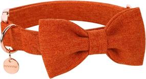 img 3 attached to 🐶 Cotton Dog Collar with Bow - Orange Pet Collar Perfect for Small, Medium, and Large Dogs - Durable and Adjustable