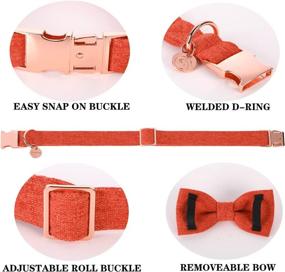 img 2 attached to 🐶 Cotton Dog Collar with Bow - Orange Pet Collar Perfect for Small, Medium, and Large Dogs - Durable and Adjustable