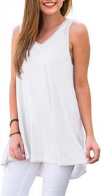 img 2 attached to Stylish Sleeveless V-Neck Tunic Tops For Women - Perfect For Summer!