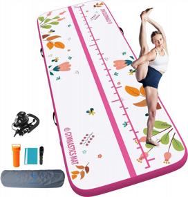 img 4 attached to Get Your Gymnastic On Anywhere With Inflatable Air Mat - Powerful Electric Pump Included - Perfect For Cheerleading, Yoga, Beach And Home Training - Available In 10/13Ft And 4 Inches Thickness