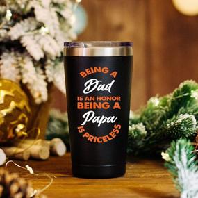 img 3 attached to Papa Gifts From Grandchildren - Priceless Tumbler Gifts For Grandpa - Best Cup Mug For Papa From Grandkids - Christmas & Birthday Present Ideas For New Papa (16 Oz, Black)