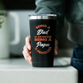 img 2 attached to Papa Gifts From Grandchildren - Priceless Tumbler Gifts For Grandpa - Best Cup Mug For Papa From Grandkids - Christmas & Birthday Present Ideas For New Papa (16 Oz, Black)