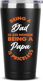 img 4 attached to Papa Gifts From Grandchildren - Priceless Tumbler Gifts For Grandpa - Best Cup Mug For Papa From Grandkids - Christmas & Birthday Present Ideas For New Papa (16 Oz, Black)