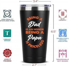 img 1 attached to Papa Gifts From Grandchildren - Priceless Tumbler Gifts For Grandpa - Best Cup Mug For Papa From Grandkids - Christmas & Birthday Present Ideas For New Papa (16 Oz, Black)