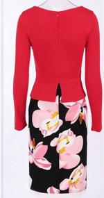 img 2 attached to Floral Pencil Dresses - Womens Long Sleeve Office Dress Perfect For Clubbing And Work By YMING
