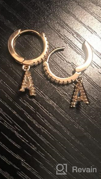 img 1 attached to 925 Sterling Silver Initial Earrings - 💎 Perfect Hypoallergenic Jewelry Gifts for Girls and Women review by Hannah Turner